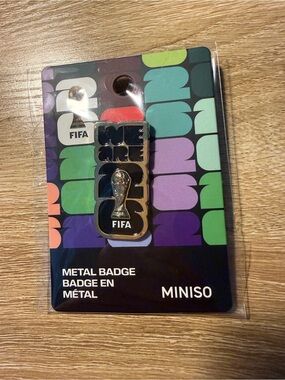 Miniso FIFA Metal Badge Pin - Black & Gold